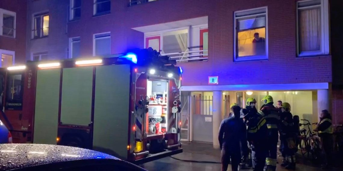 Brand in kelder studentenflat Haarlem-Noord