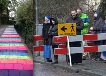 ‘Grapje’ met regenboogstoep tegen betogers bij abortuskliniek