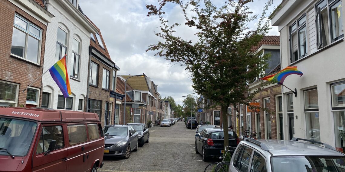 Groot vlaggenprotest in Leidsebuurt na vernielde regenboogvlaggen