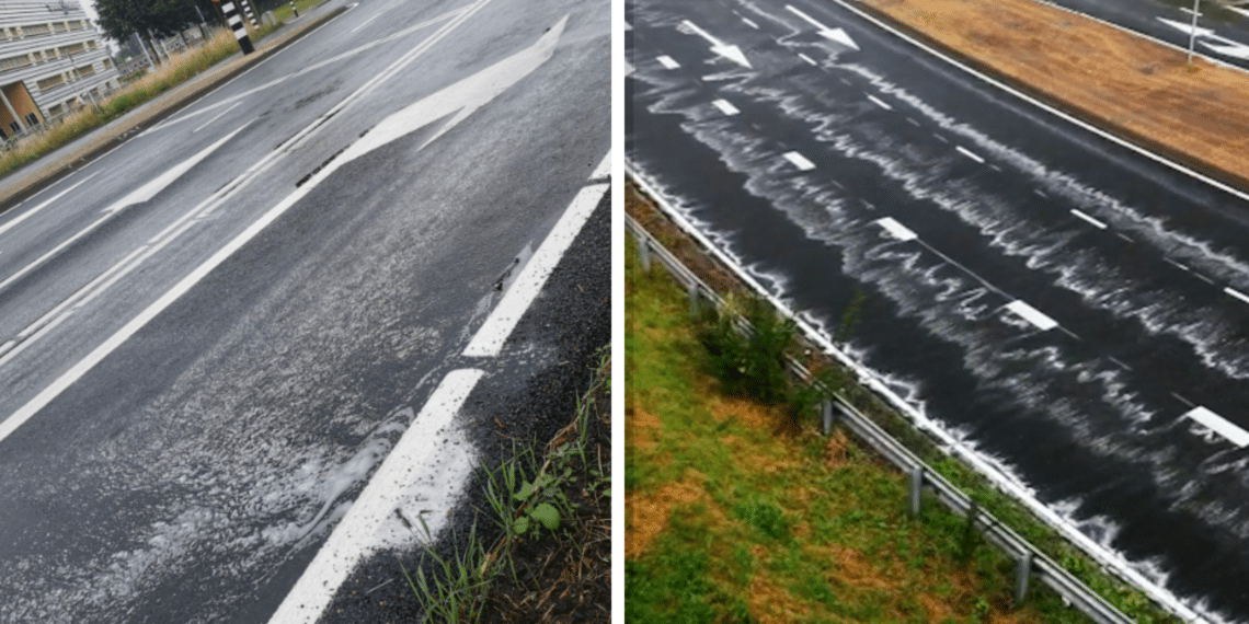 Schuimende weg in Haarlem-Noord: ‘Normaalste zaak van de wereld’