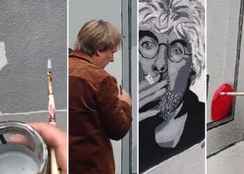 François Boulangé geëerd met portret op muur van zijn voormalige stamkroeg