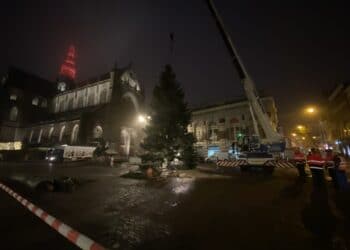 Heugelijk nieuws: de kerstboom op de Grote Markt staat