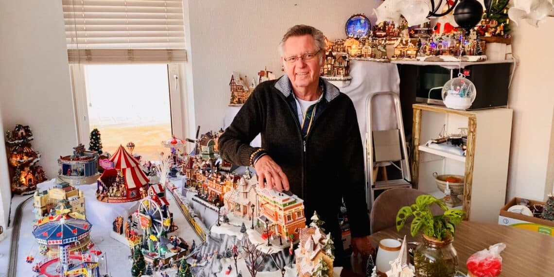 Hoge energiekosten of niet Willem bouwt wederom een winterwonderland in eigen huis