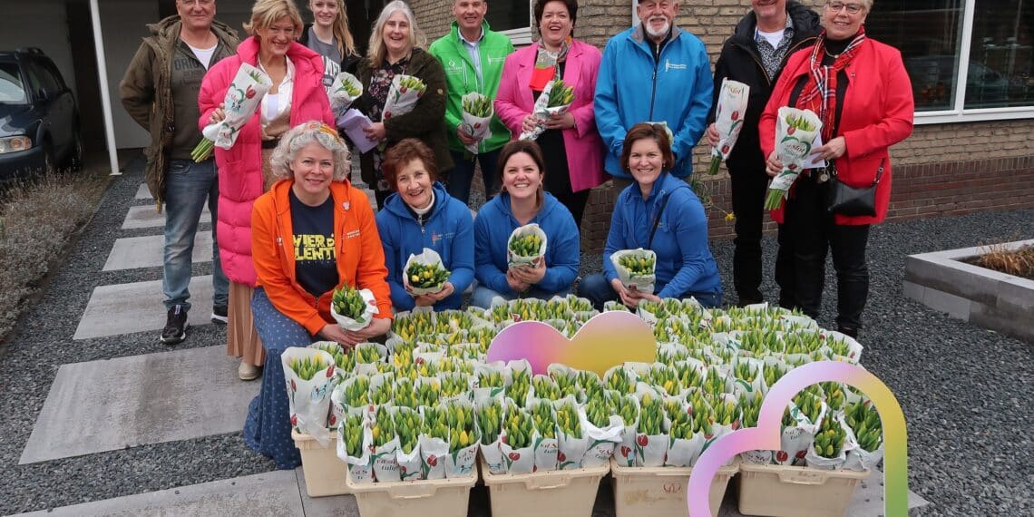500 tulpen uitgedeeld voor Bloemencorso-actie ‘Wie verdient een bloementje?’