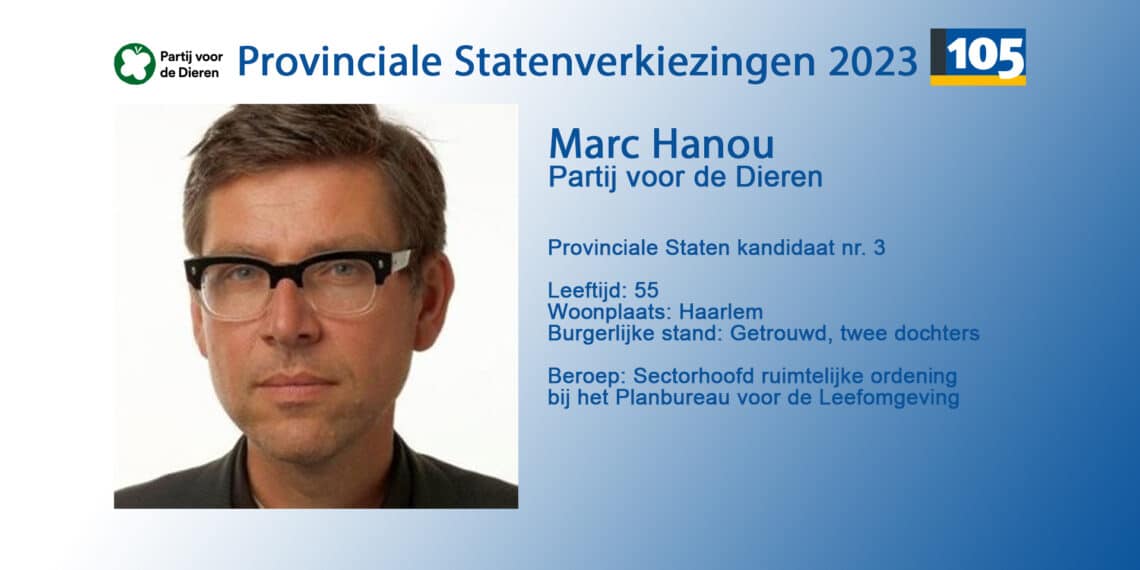 Provinciale Staten verkiezingen Noord-Holland: Marc Hanou, Partij voor de Dieren