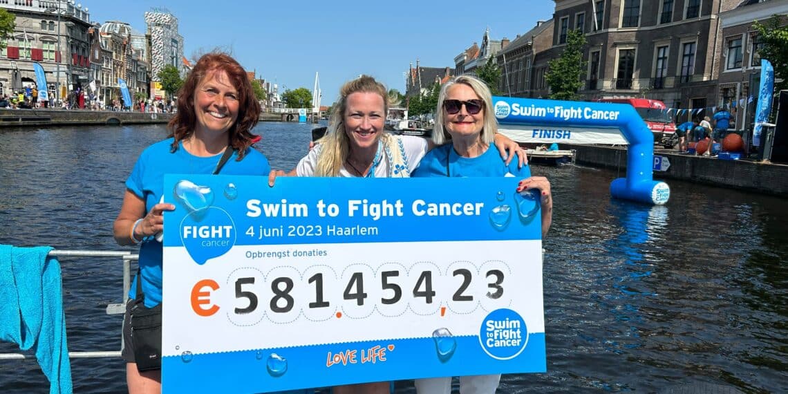 Haarlem zwemt meer dan een half miljoen euro bij elkaar voor Fight Cancer