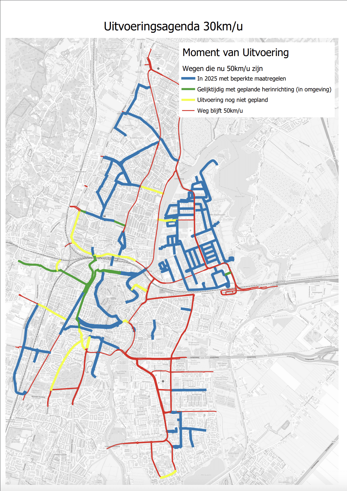 uitvoeringsagenda gemeente 30 kilometer per uur snelheid