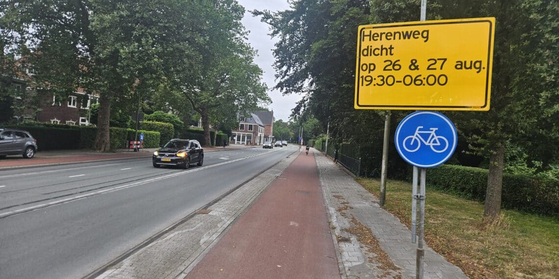 Herenweg afgesloten Heemstede